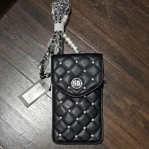 Badgley Mischka Black Quilted Phone Case